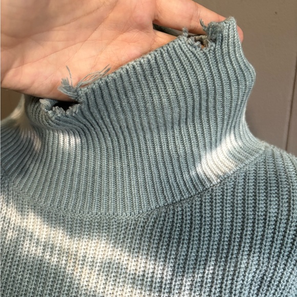 YOUNG FABULOUS AND BROKE Cameron Tie-Dye Distressed Rib-Knit Turtleneck Sweater - Picture 6 of 10